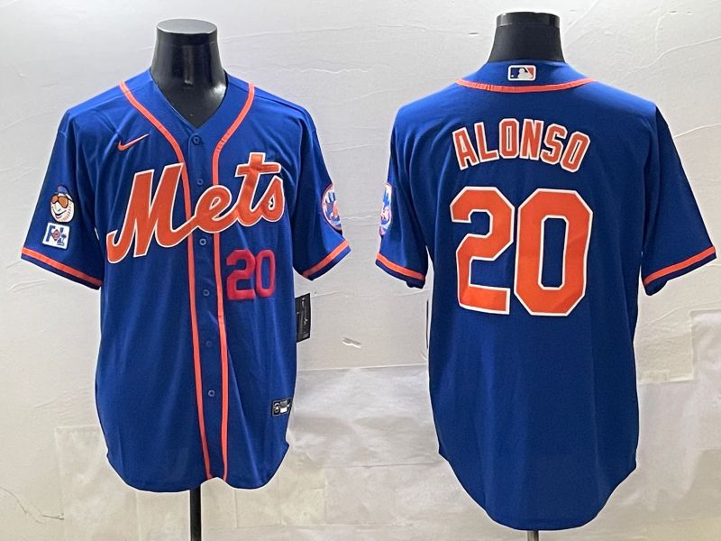 Men New York Mets #20 Alonso Blue Game 2025 Nike MLB Jersey style 3->seattle mariners->MLB Jersey
